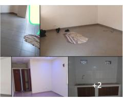 un appartement de 2 chambres salon sanitaires tuilé , staffées