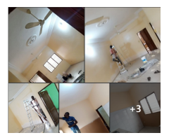 location de deux chambres Salon sanitaire dallée